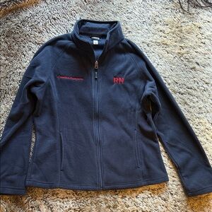Nurse RN Embroidered Navy Fleece Jacket - size small